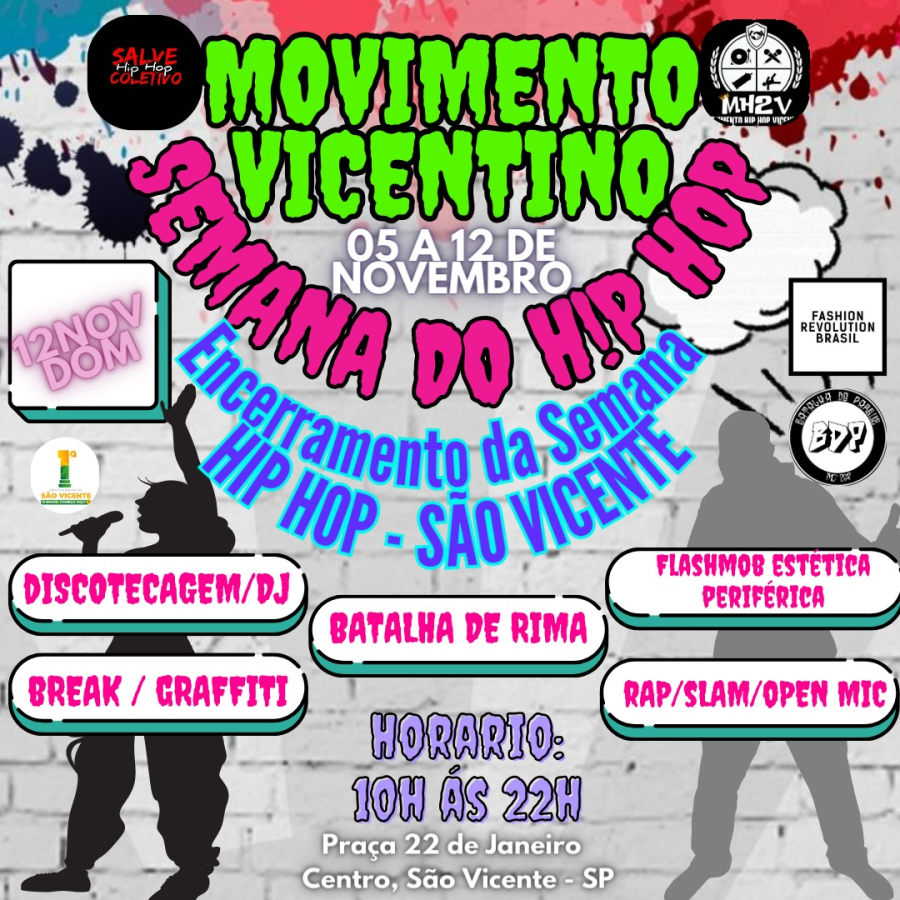São Vicente celebra 50 anos do Hip-hop com programação especial