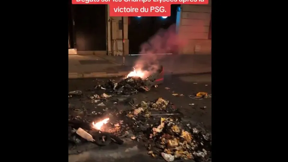 Imagens mostram rastro de destruição provocado pelos torcedores do PSG