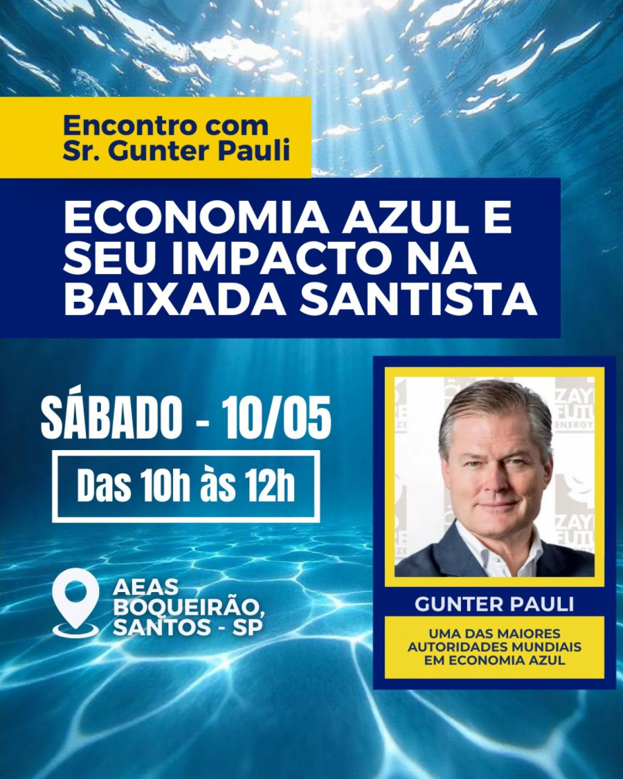 Santos recebe idealizador do conceito de Economia Azul em evento gratuito